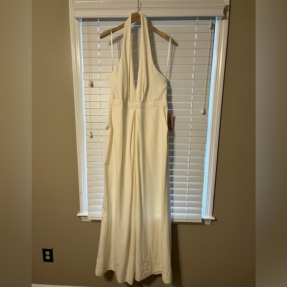 Bridal Ivory Halter Jumpsuit - Picture 3 of 7